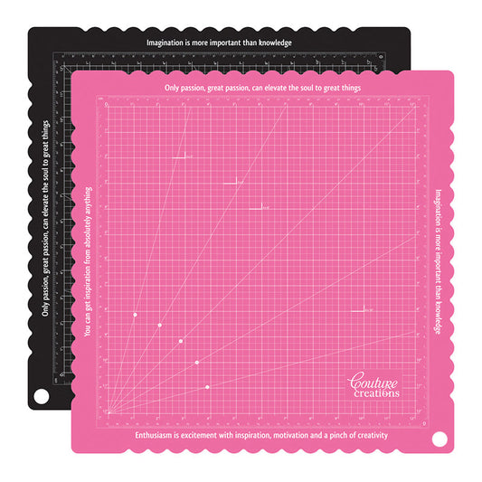Cutting Mat - Self Healing - Pink/Black (15 x 15in) Arts & Crafts Couture Creations
