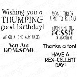 Stamping Bella - Cling Stamps - Dino Sentiment Set