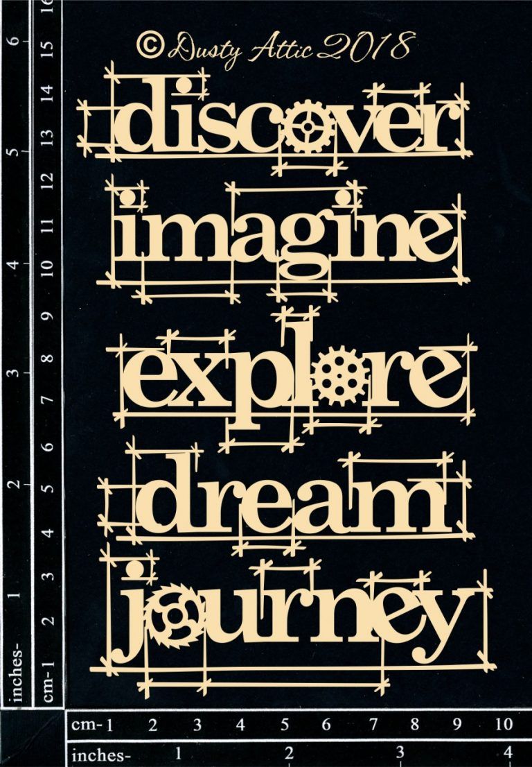 Dusty Attic - Blue Print Word Pack - Chipboard Arts & Crafts Dusty Attic