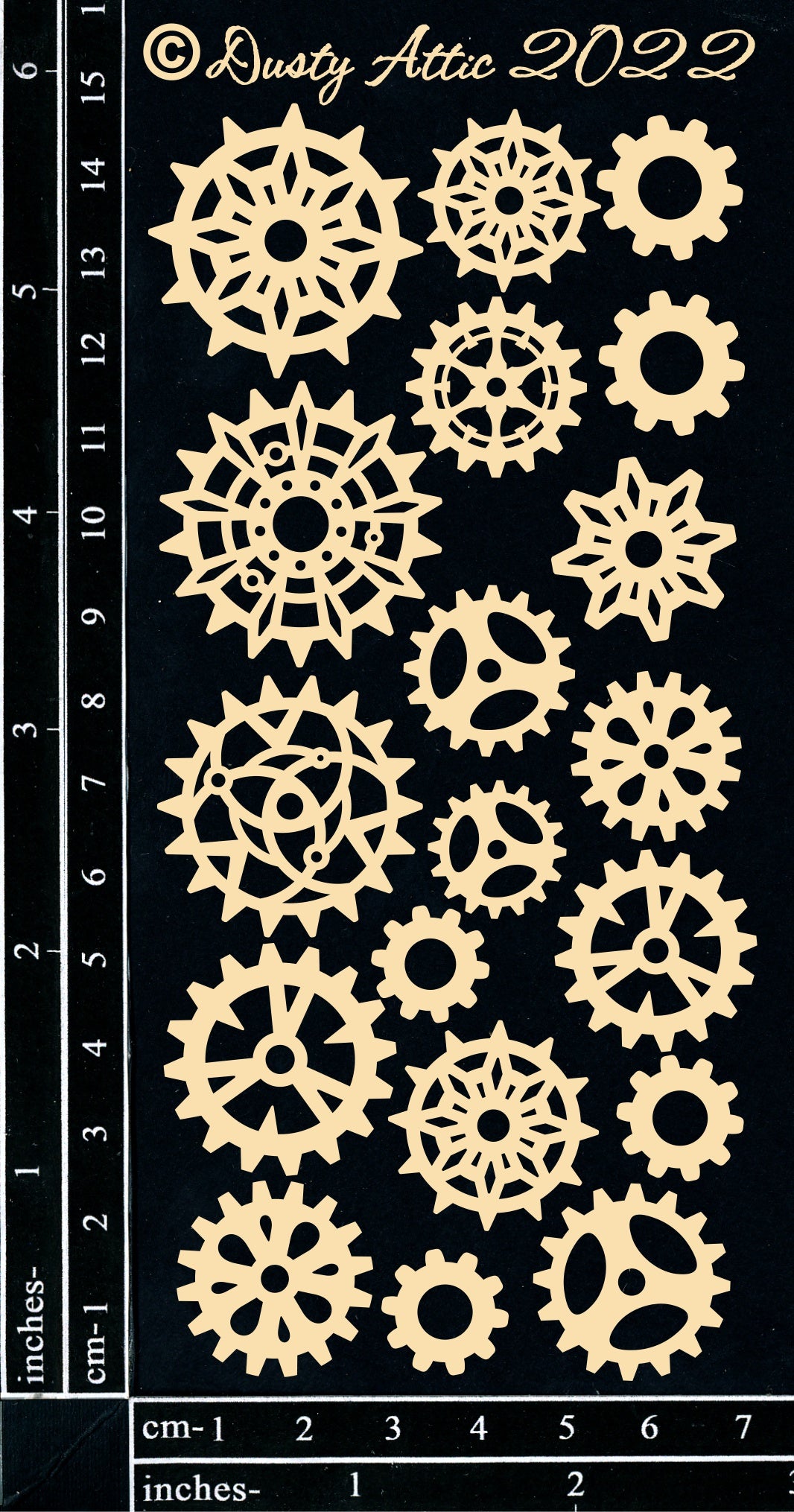 Dusty Attic - Laser Cut Chipboard Embellishments - Mini Cogs #3 Arts & Crafts Dusty Attic