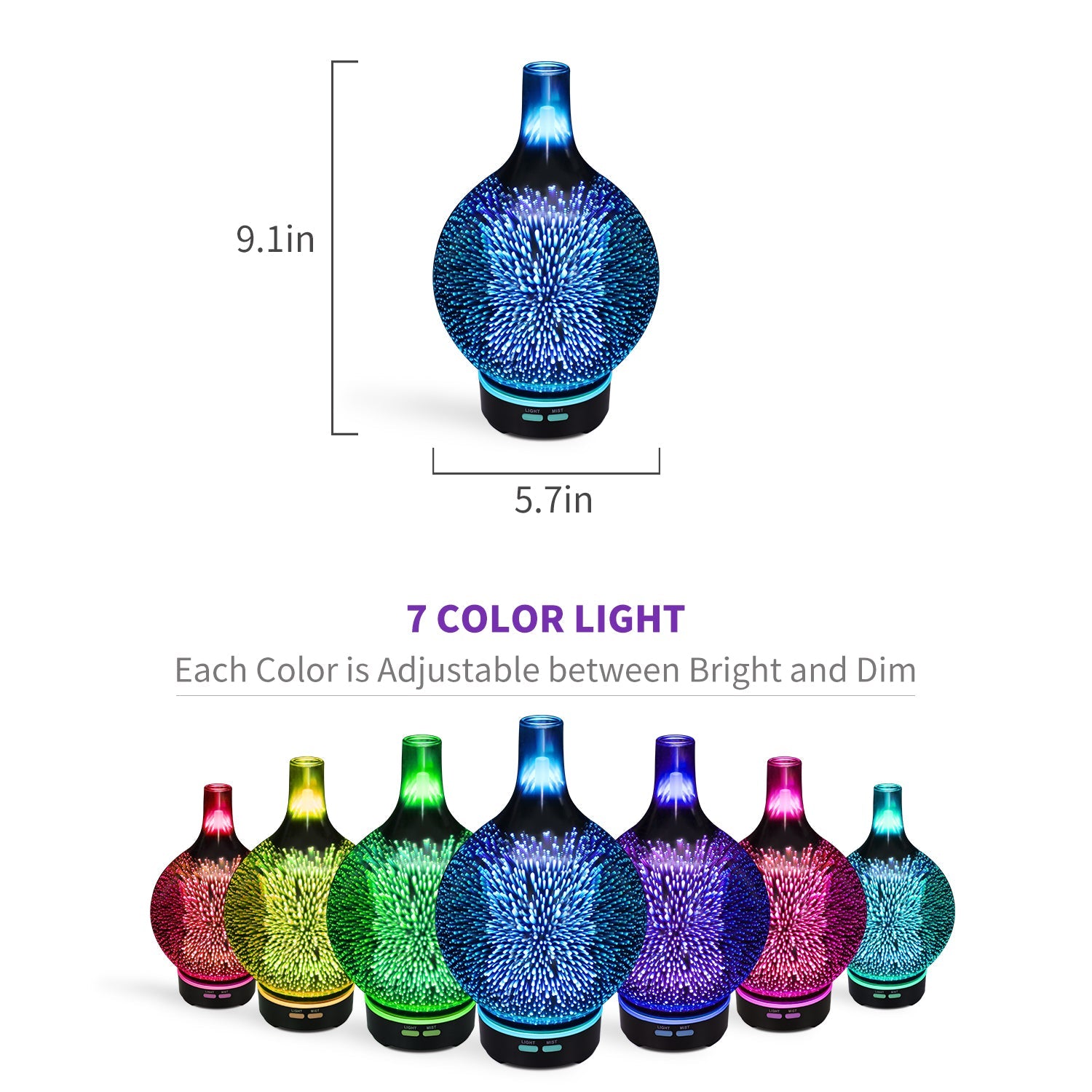 Fireworks Design Ultrasonic Aroma Essential Oil Diffuser 100ml