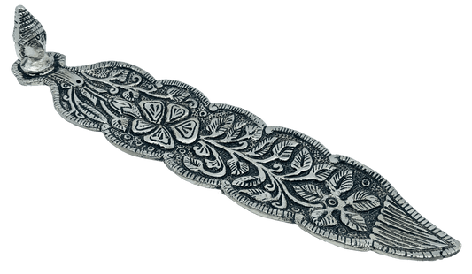 Incense Holder & Ash Catcher - Aluminium Leaf with Buddha