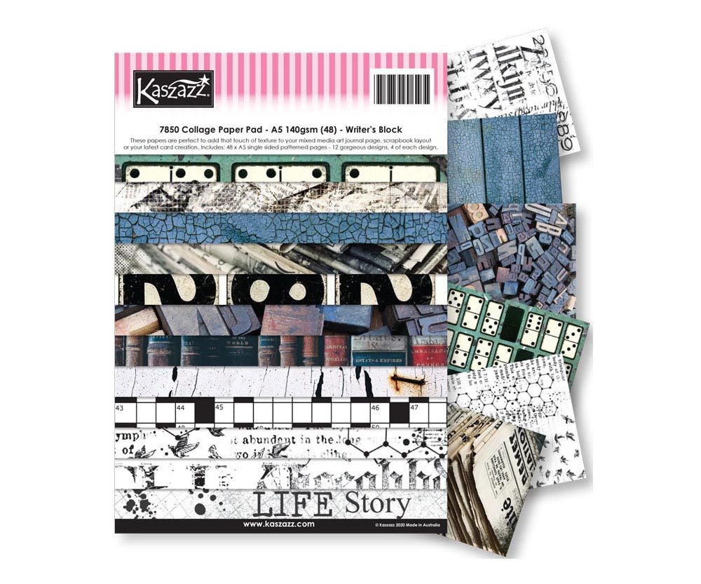 Kaszazz Collage Paper Pad - Writer's Block Arts & Crafts Kaszazz