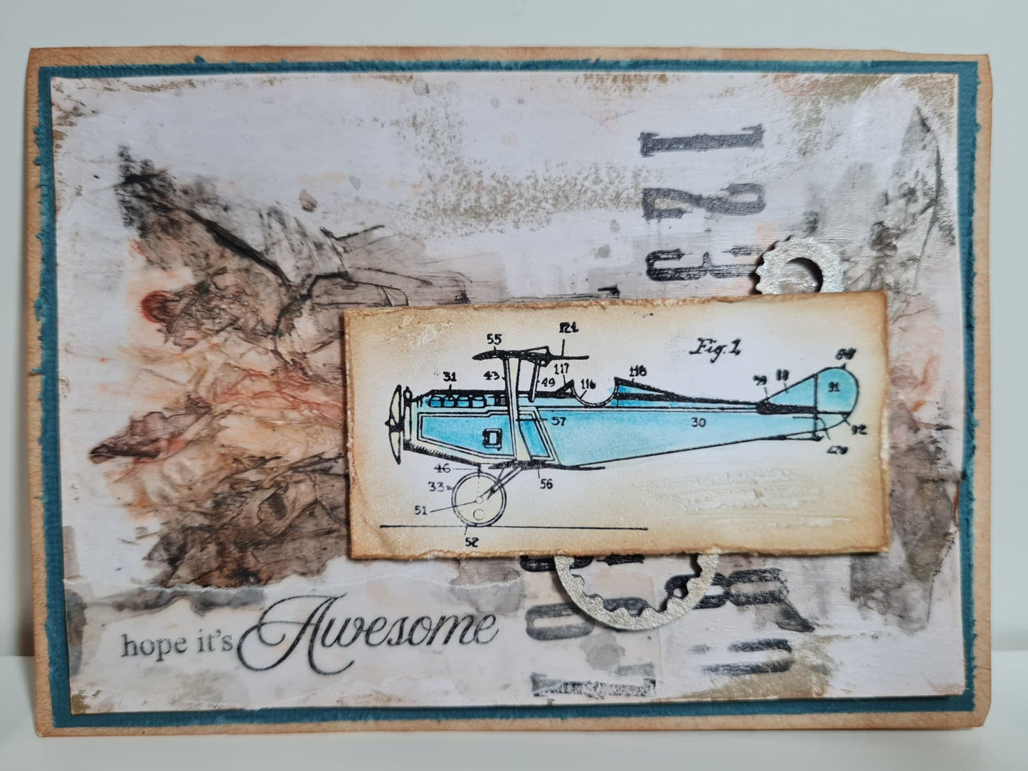 Kaszazz Rubber Stamp - Vintage Plane Arts & Crafts Kaszazz