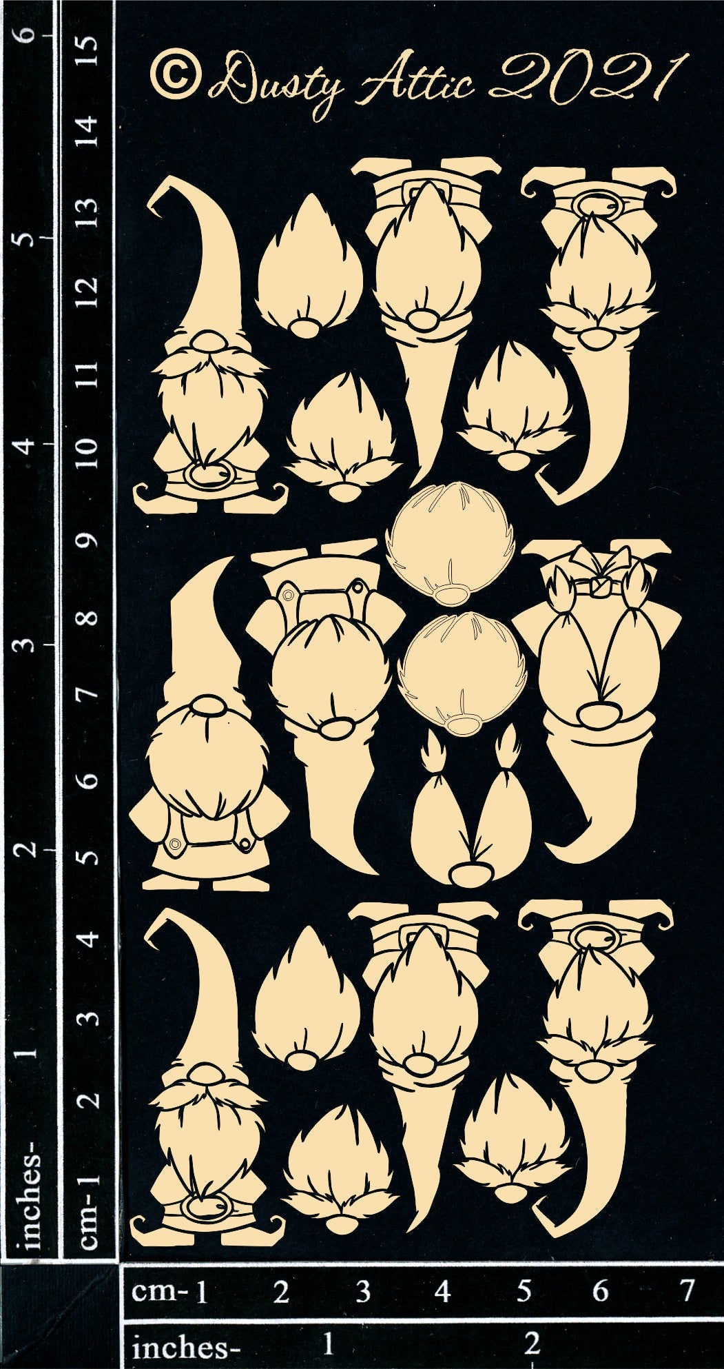 Dusty Attic - Chipboard - Mini Gnomes