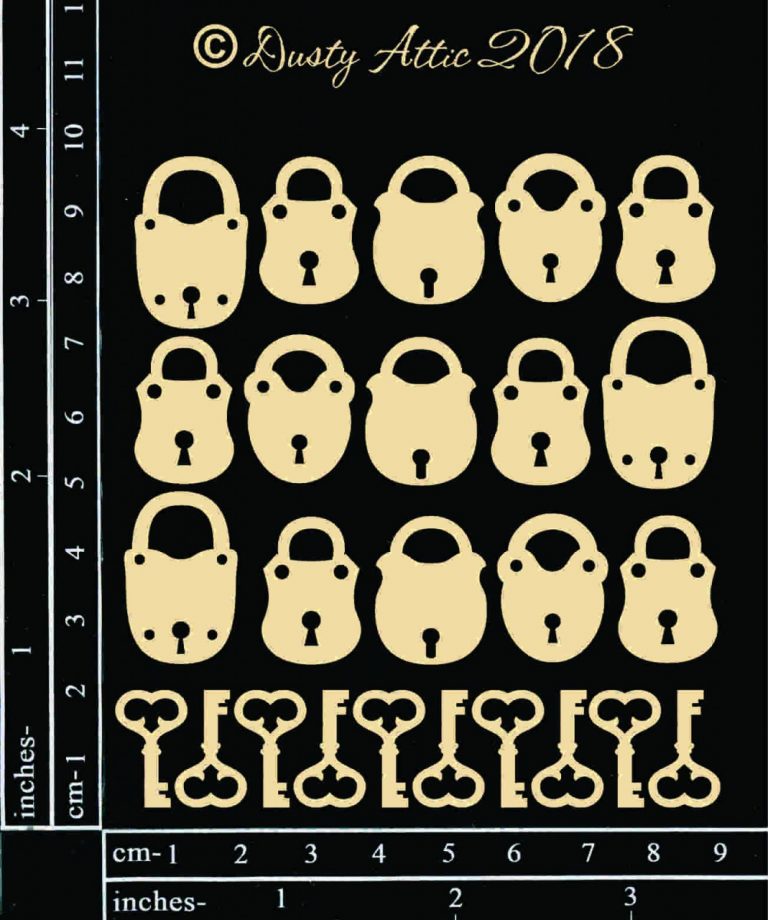 Dusty Attic - Chipboard - Mini Keys and Locks