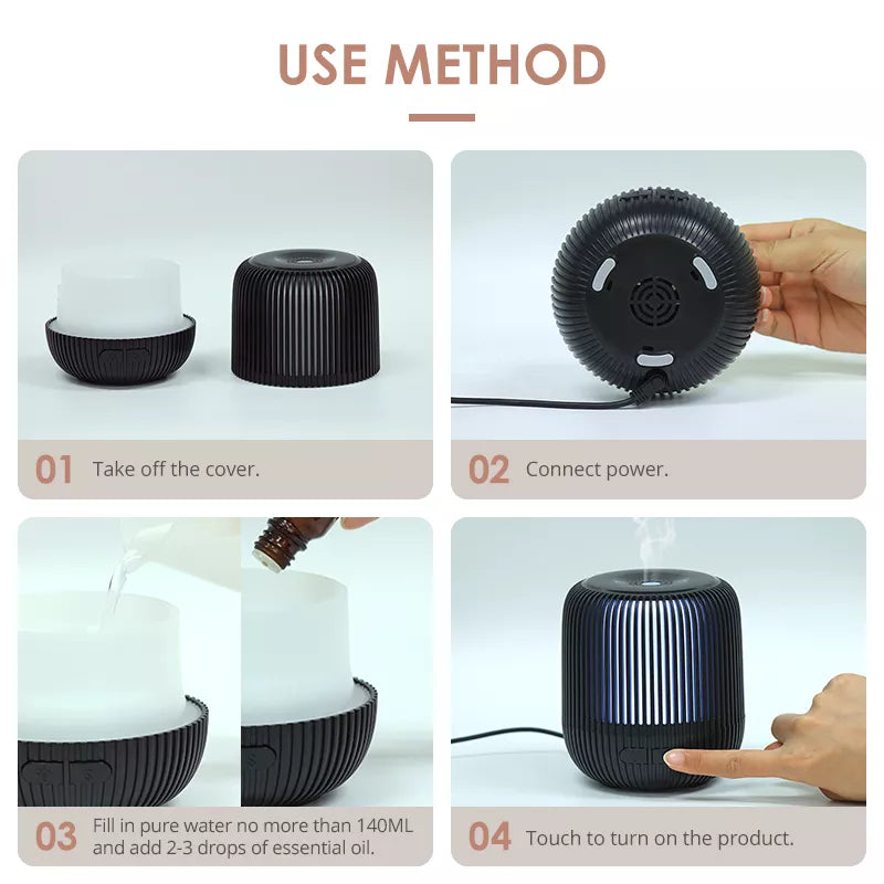 Modern Decor Design Essential Oil Diffuser 140ml (Black) Health & Beauty 10Cats
