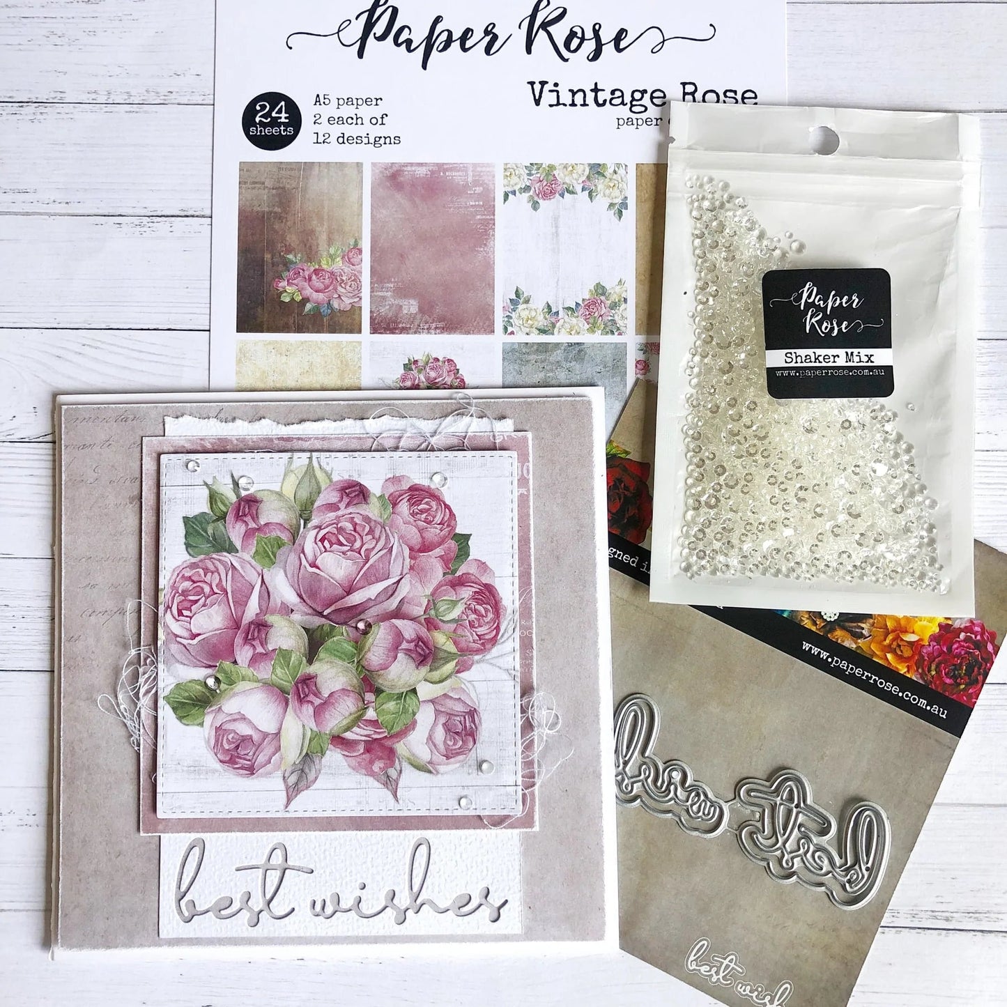 Paper Rose - Clear Crystal Shaker Mix 10Cats