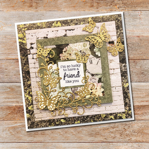 Paper Rose - Metal Die - Butterfly Corner Arts & Crafts Paper Rose