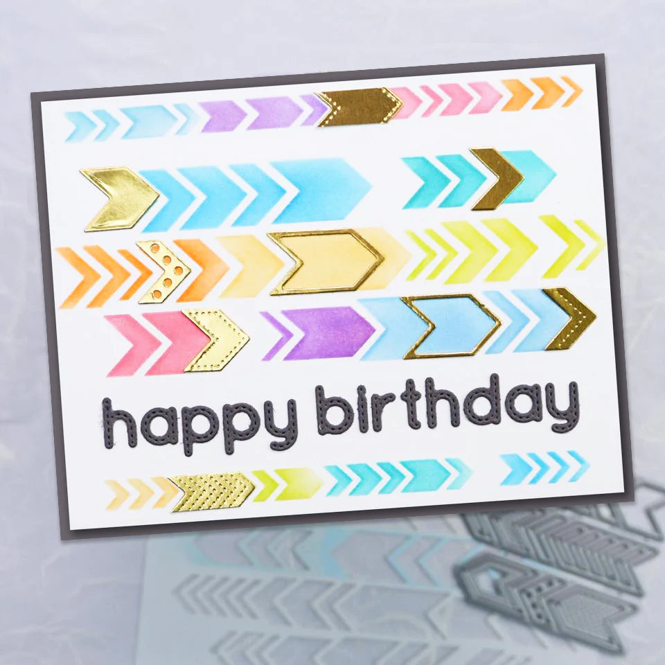 Paper Rose - Metal Die - Chevron Arrows Large Arts & Crafts Paper Rose