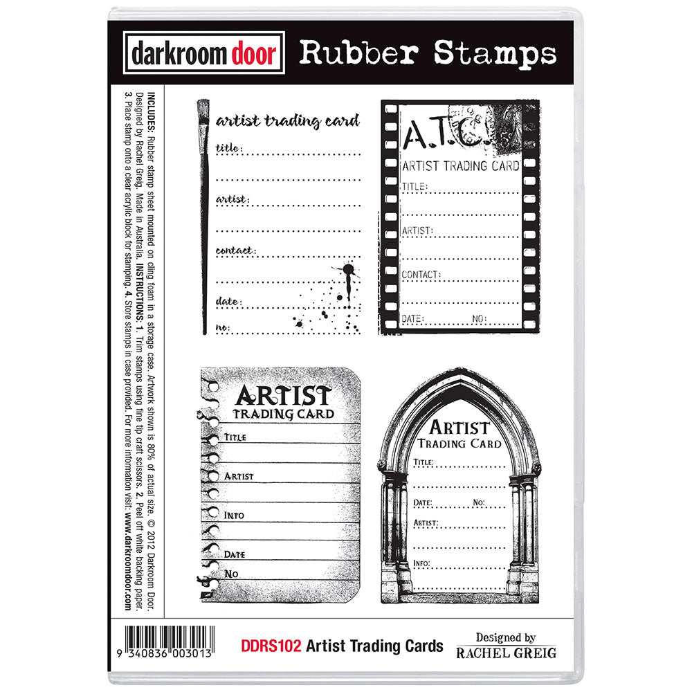 Rubber Stamp Darkroom Door Artist Trading Cards 10Cats