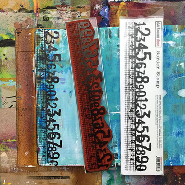 Rubber Stamp - Darkroom Door - Border Stamps - Numbers Arts & Crafts Darkroom Door