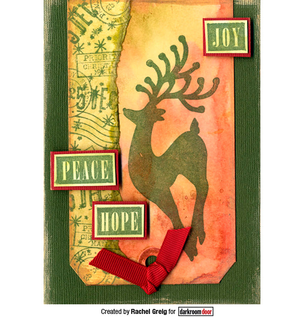 Rubber Stamp - Darkroom Door - Christmas Reindeer Arts & Crafts Darkroom Door