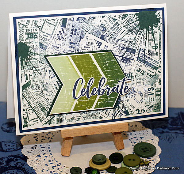 Rubber Stamp - Darkroom Door - Eclectic Stamp - Bold Arrows Arts & Crafts Darkroom Door