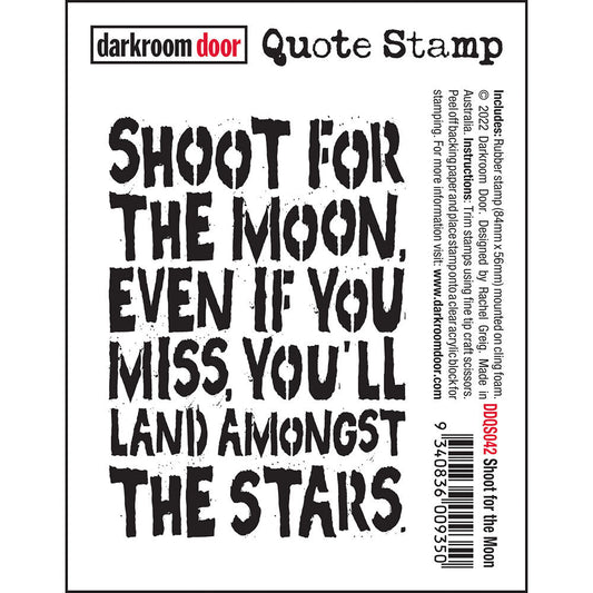 Rubber Stamp - Darkroom Door - Quote Stamp - Shoot For The Moon Arts & Crafts Darkroom Door