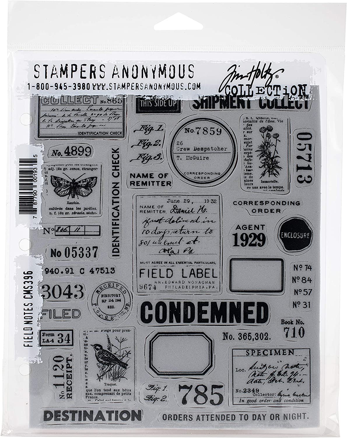 Rubber Stamps - Cling Mount - Field Notes Arts & Crafts Tim Holtz