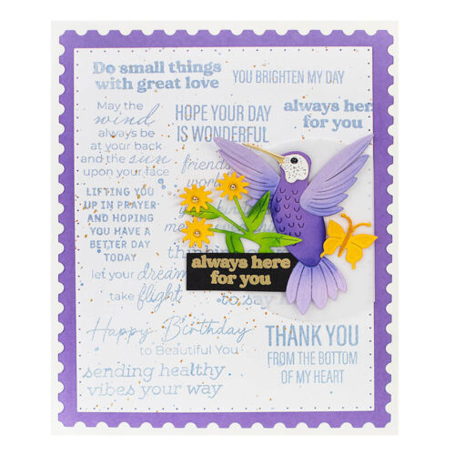 Spellbinders- Paper Arts -  Clear Stamps - Hummingbird Sentiments