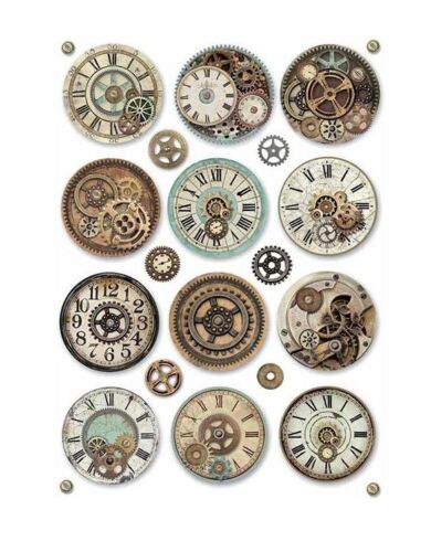 Stamperia - Rice Paper - Voyages Fantastiques Gears A4 Sheet