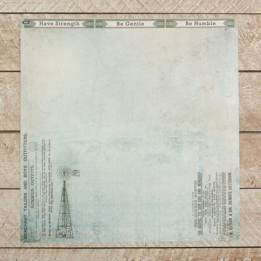 Scrapbooking Paper Double Sided Patterned Papers - Gentleman's Emporium Collection #11A Arts & Crafts Couture Creations