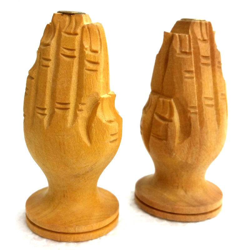Tibetan Incense Holder - Wooden Praying Hand Incense Holders Silverstone