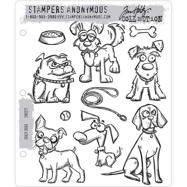 Rubber Stamps - Cling Mount - Crazy Dogs