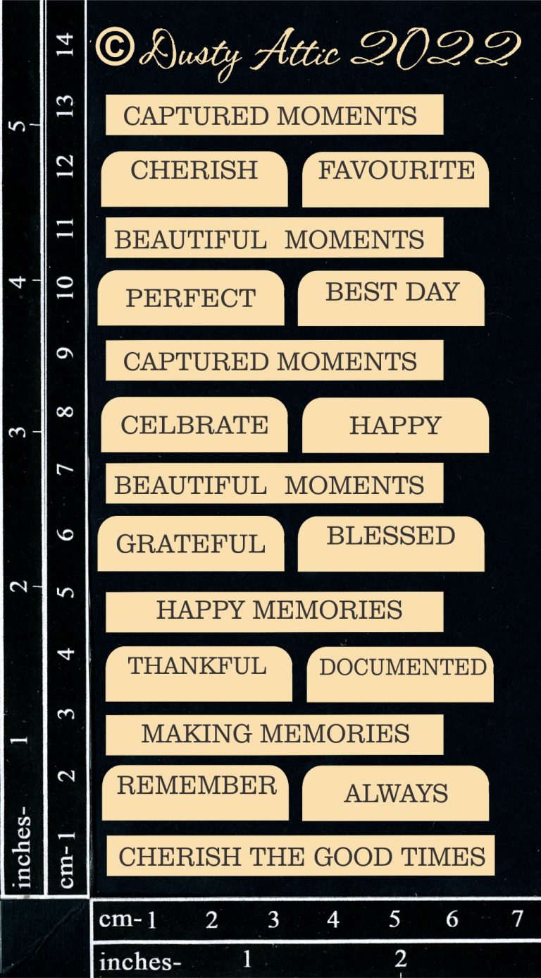 Dusty Attic - Chipboard - Word Strips #2