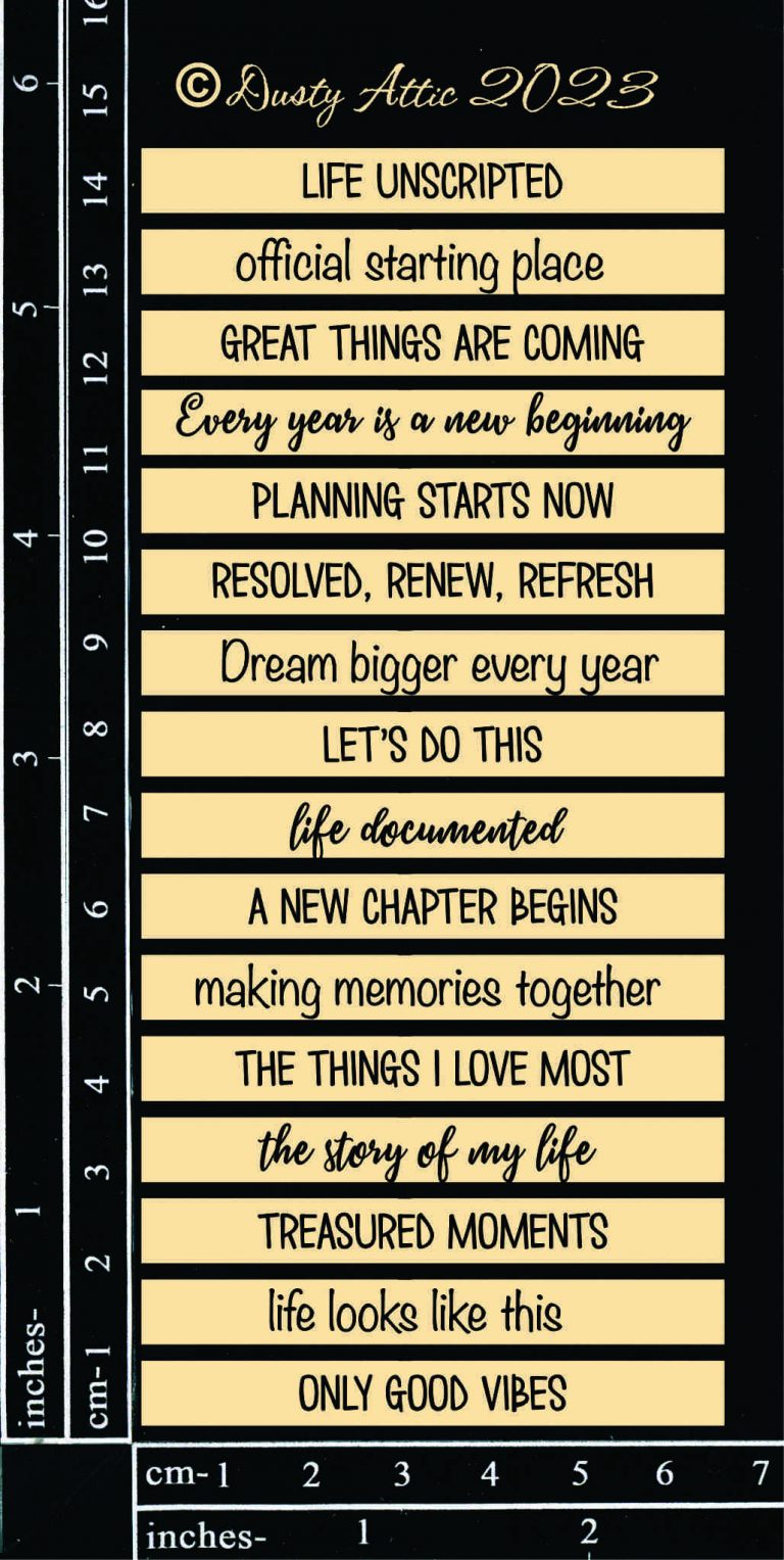 Dusty Attic - Chipboard - Word Strips #3