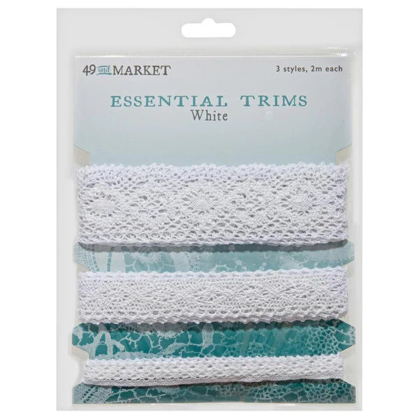 49 and Market Essential Trims - White  3 Styles 2m each