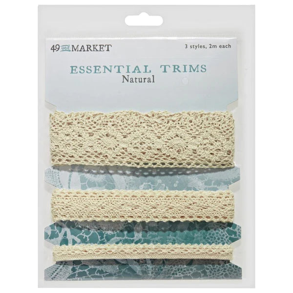 49 and Market Essential Trims - Natural 3 Styles 2m each