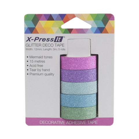 X-Press It Glitter Deco Tape Mermaid Tones 12mm