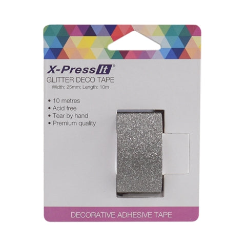 X-Press It Glitter Deco Tape 25mm - Black