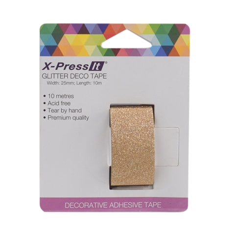 X-Press It Glitter Deco Tape 25mm - Copper