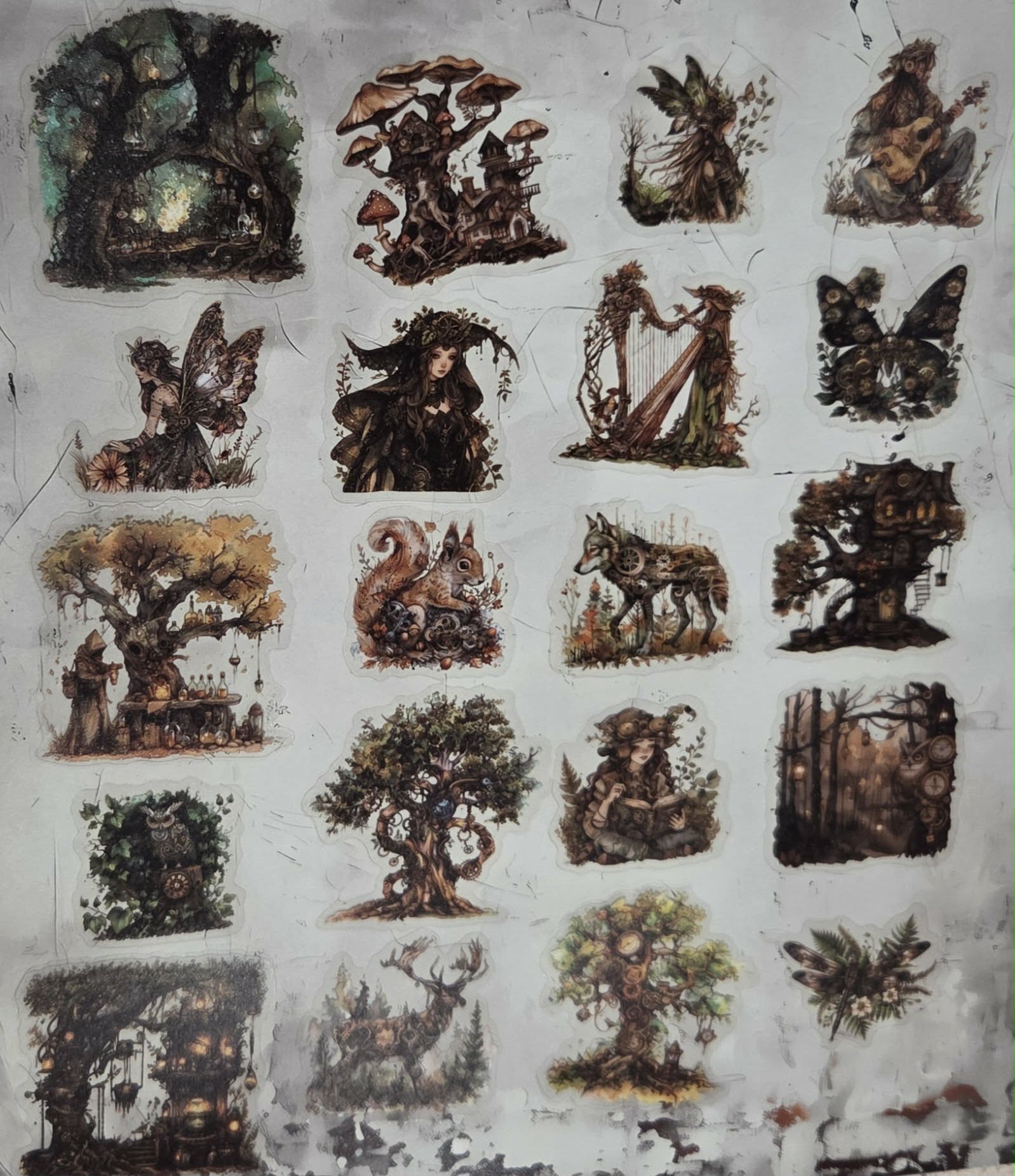 Clear Stickers - Punked Forest  20pc