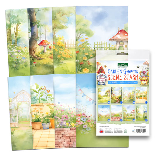 Katy Sue - Garden Gnomes Scene Stash - 24 sheets