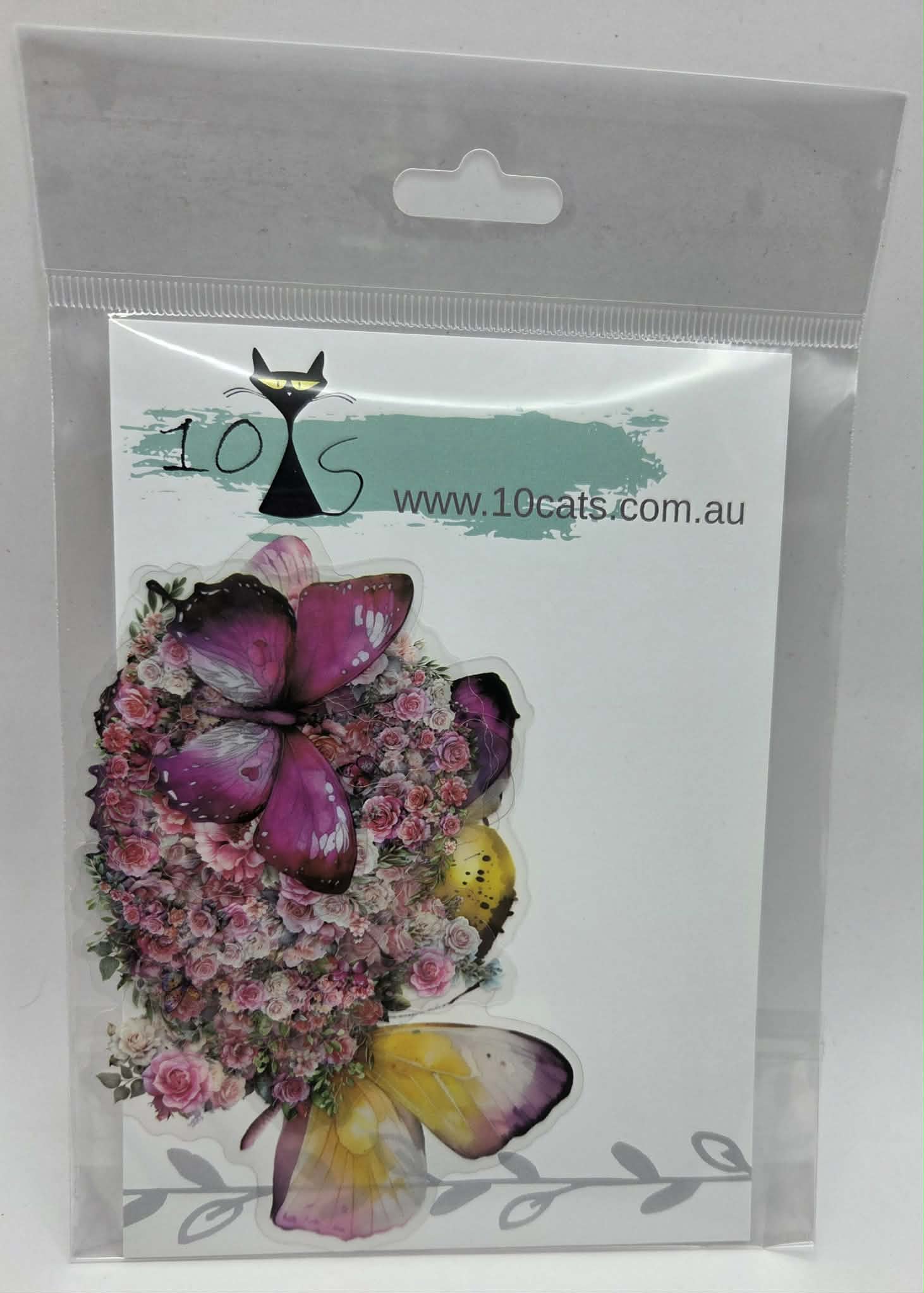 Mystical Butterfly - Clear Stickers - Pink