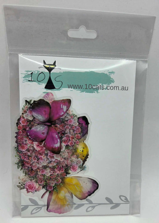 Mystical Butterfly - Clear Stickers - Pink