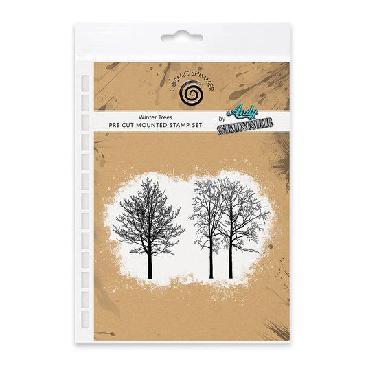 Cosmic Shimmer - Andy Skinner  Pre Cut Mounted Stamp - Winter Trees