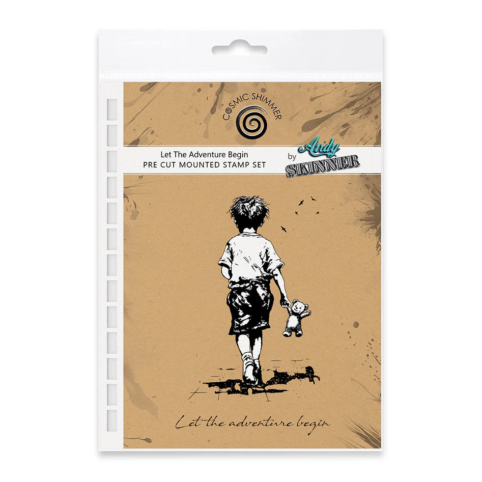 Cosmic Shimmer - Andy Skinner  Pre Cut Mounted Stamp - Let The Adventure Begin