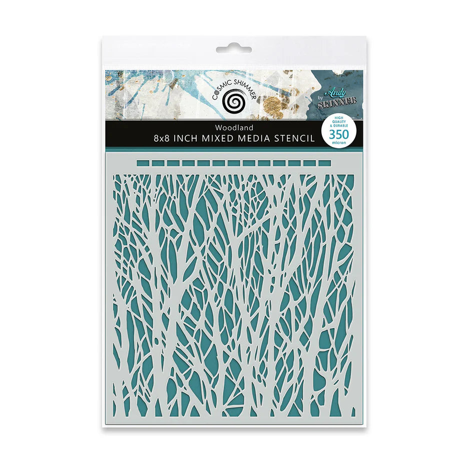 Cosmic Shimmer - By Andy Skinner 8X8'' Mixed Media Stencil - Woodland