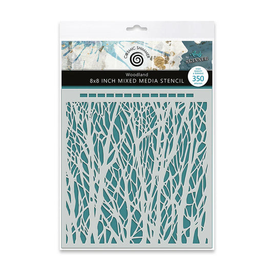 Cosmic Shimmer - By Andy Skinner 8X8'' Mixed Media Stencil - Woodland