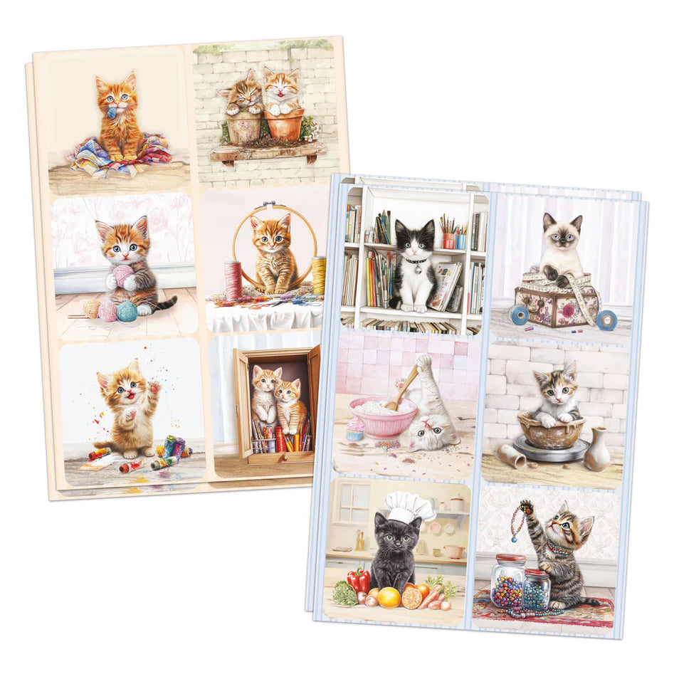 Katy Sue - Die Cut Topper & Decoupage Collection - Crafty Kittens