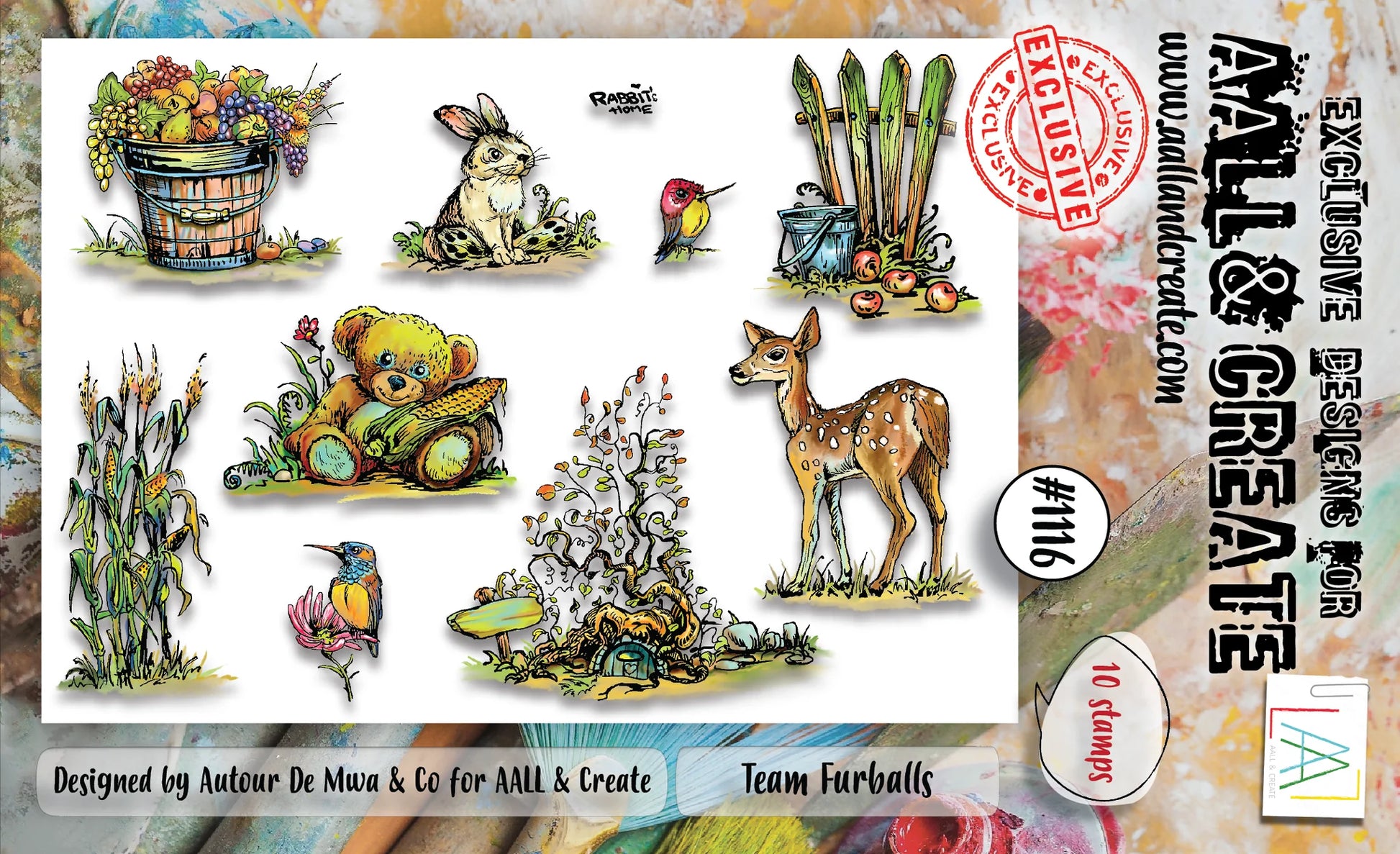 AALL & CREATE - A6 Stamps -Team Furballs  #1116