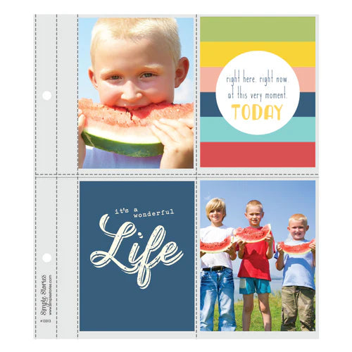Simple Stories - 6X8 SN@P! Flipbook Pages - 3x4 Pack Refills