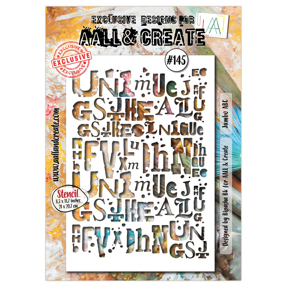 AALL & CREATE -A4  Stencil  - Jumbo ABC #145