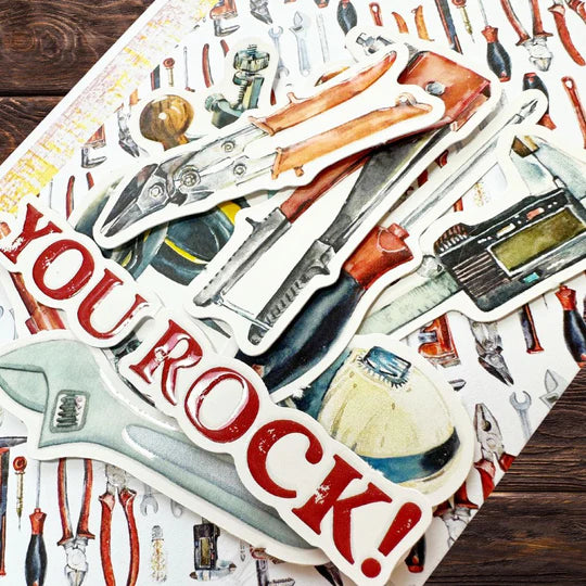 Paper Rose Embossed Die Cuts - Dads Tools