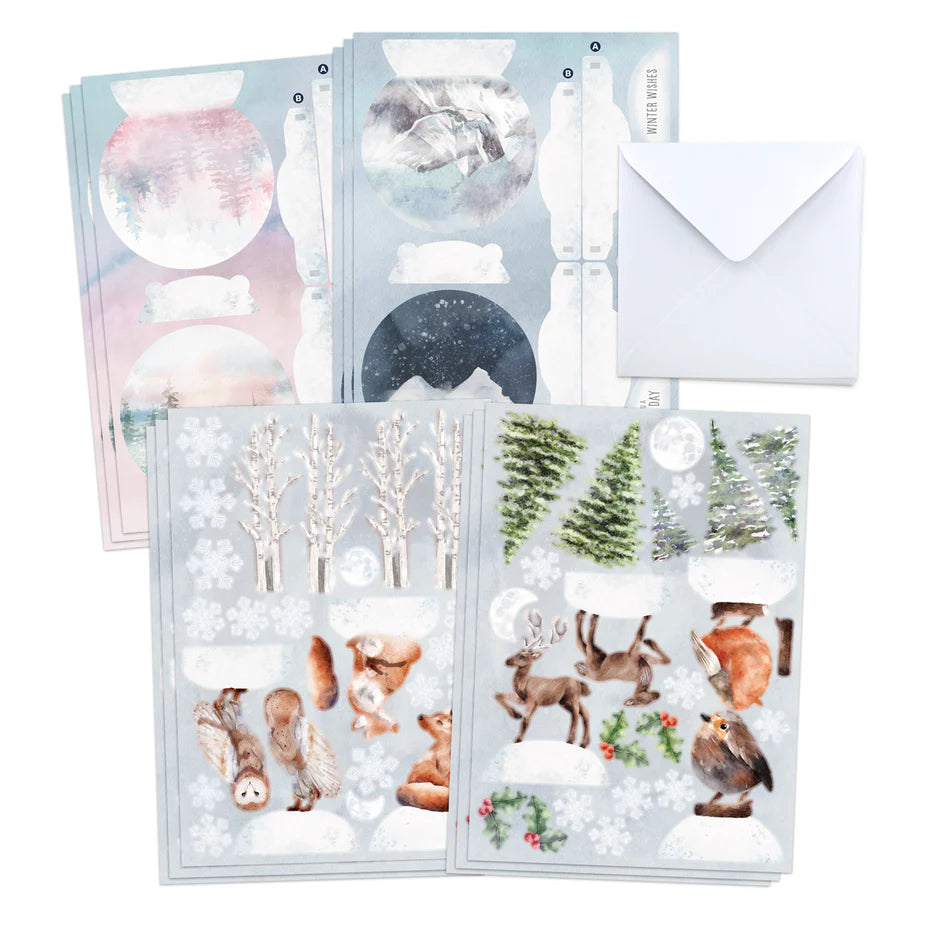 Katy Sue - Watercolour Christmas Animals - Pop Up Card Making Kit