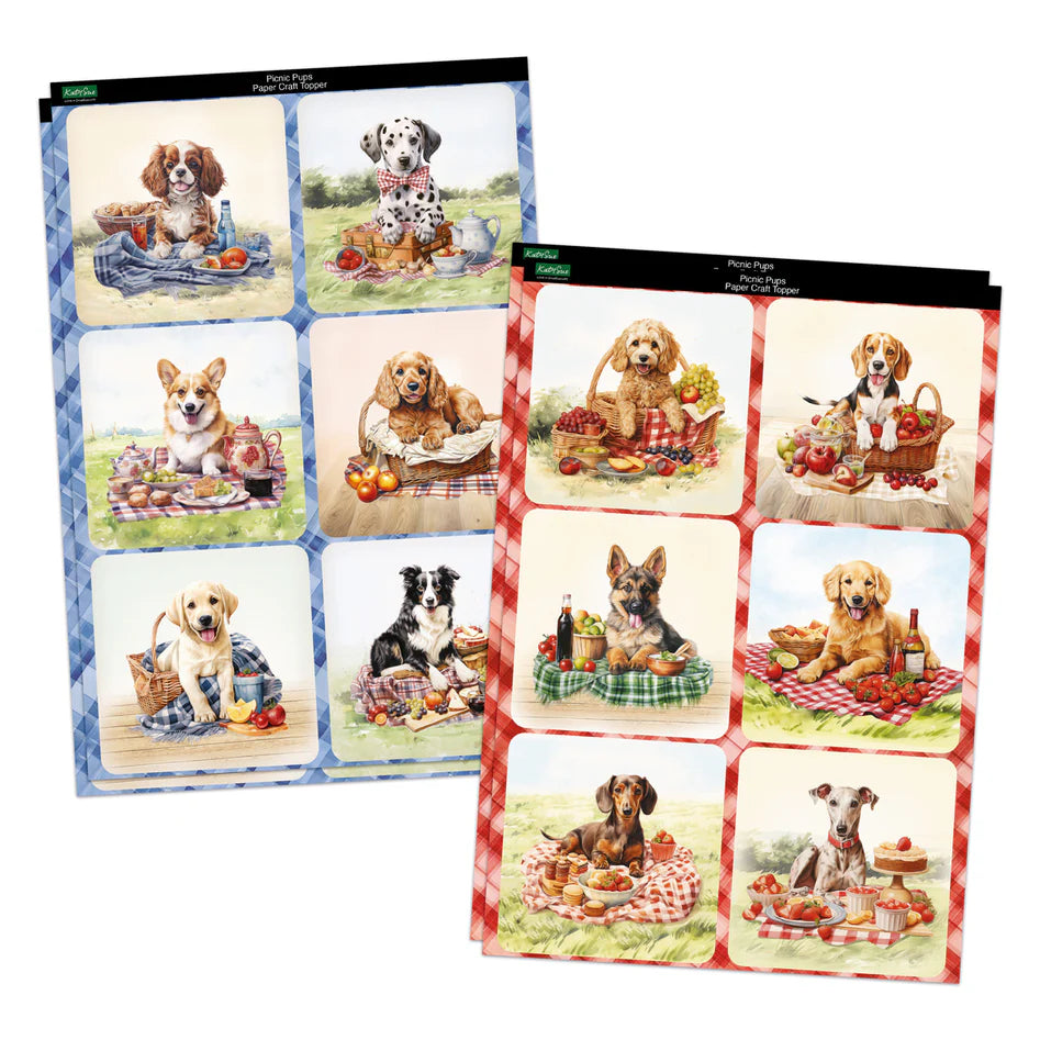 Katy Sue - Die Cut Topper & Decoupage Collection - Picnic Pups