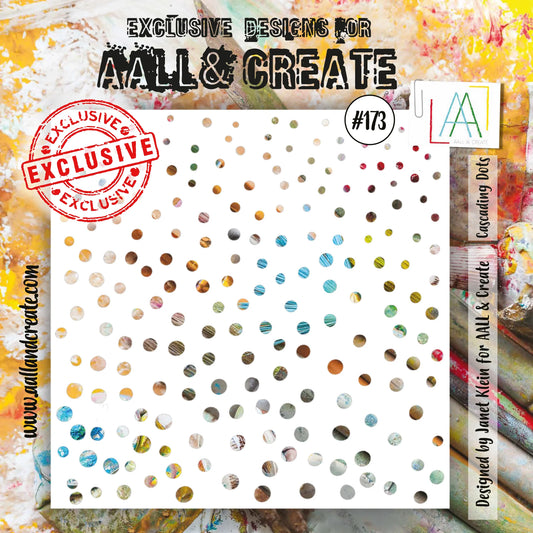AALL & CREATE - 6X6  Stencil  -Cascading Dots  #173