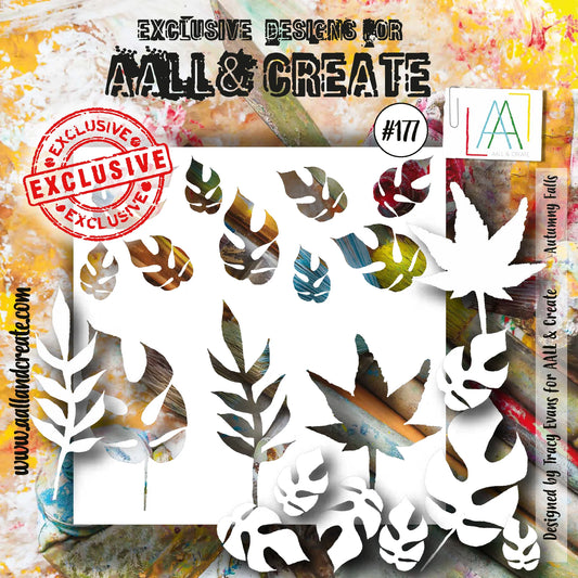 AALL & CREATE - 6X6  Stencil  - Autumny Falls #177