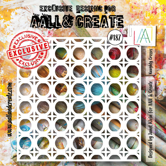AALL & CREATE - 6X6 Stencil - Naughty Crosses #187